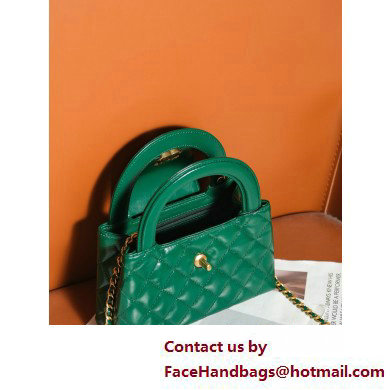 Chanel Shiny Crumpled Calfskin  &  Gold-Tone Metal Mini Shopping Bag AS4416 Green 2025